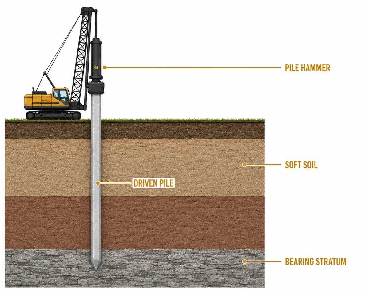 driven pile diagram